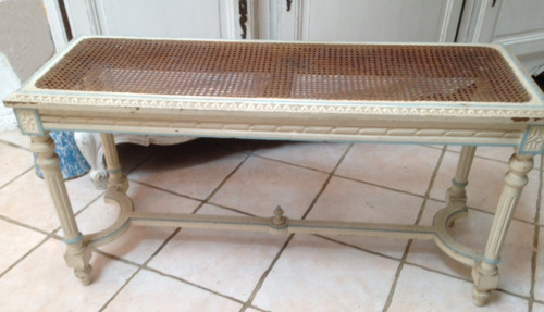 french antique cane bench